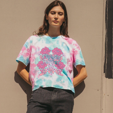 Load image into Gallery viewer, FLOWER POWER TIE DYE BOXY CROP T-SHIRT