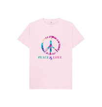 Load image into Gallery viewer, Pink KIDS PEACE &amp; LOVE PINK T-SHIRT
