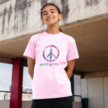 Load image into Gallery viewer, KIDS PEACE &amp; LOVE PINK T-SHIRT
