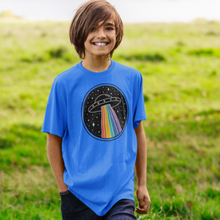 Load image into Gallery viewer, KIDS SPACE RAINBOW BLUE T-SHIRT
