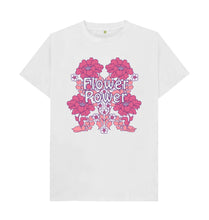 Load image into Gallery viewer, White FLOWER POWER WHITE T-SHIRT
