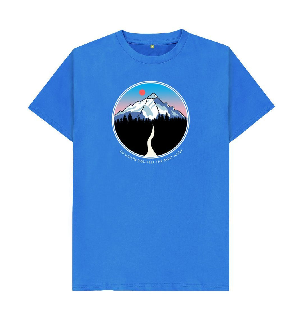 Bright Blue MOUNTAIN UNISEX T-SHIRT