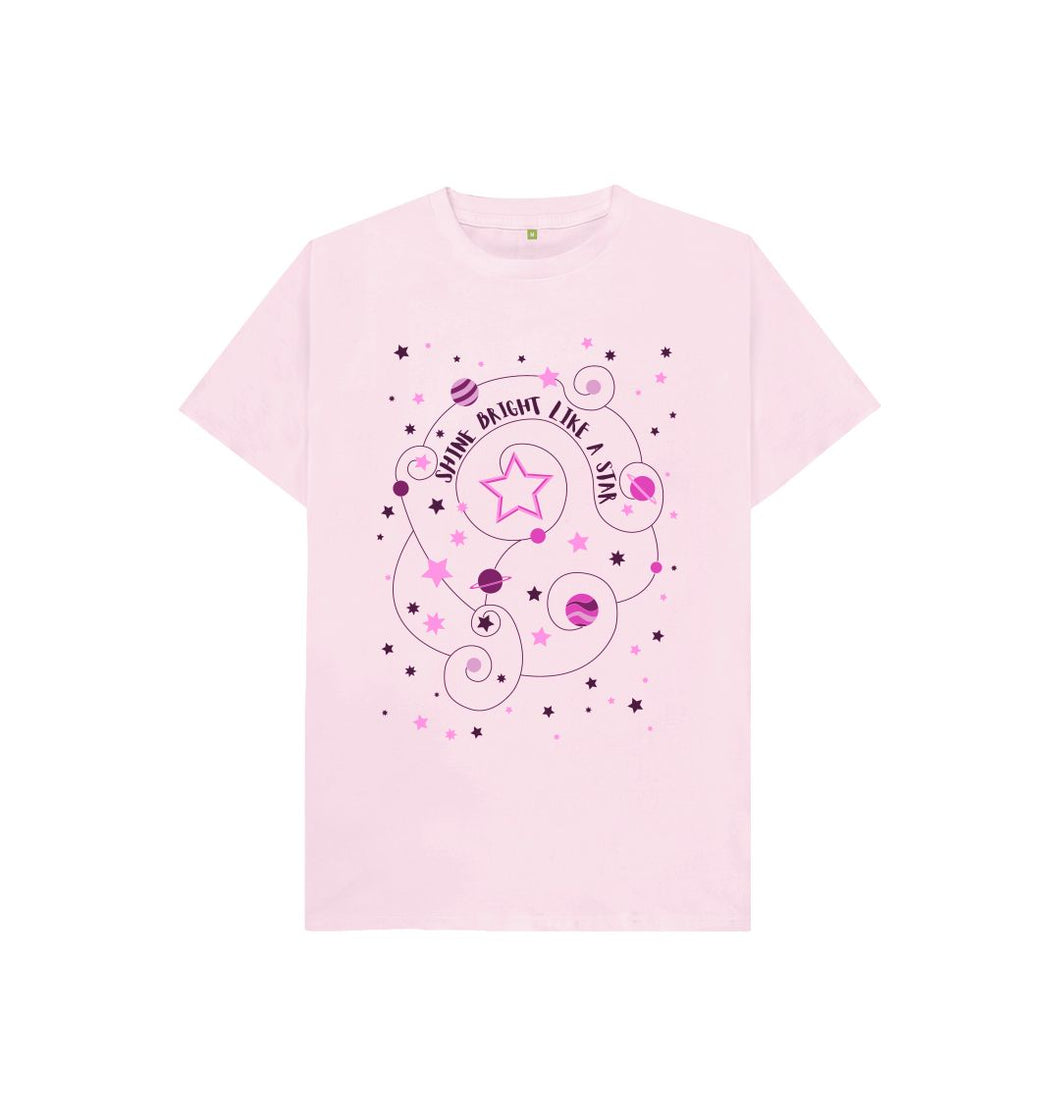 Pink Kids Shine Bright Like A Star Pink T-Shirt