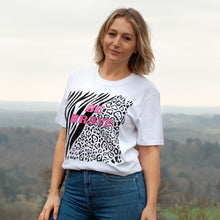 Load image into Gallery viewer, Model Wearing Be Brave Animal Print Slogan T Shirt
