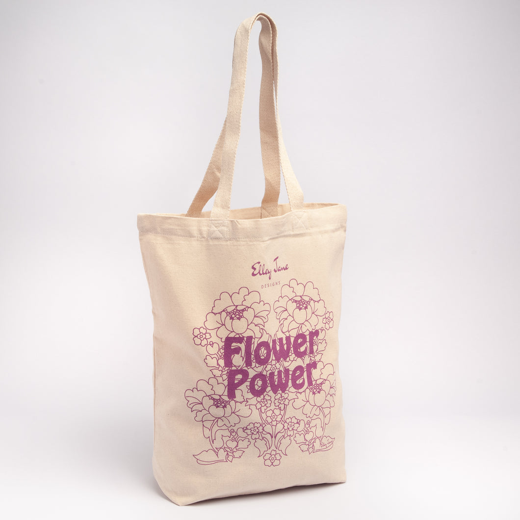 Flower Power Canvas Shopper Bag