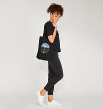 Load image into Gallery viewer, FEEL ALIVE MOUNTAIN DESIGN BLACK TOTE BAG
