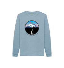 Load image into Gallery viewer, Stone Blue Kids Mountain Logo Sweatshirt
