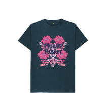 Load image into Gallery viewer, Denim Blue Kids Flower Power Navy T-Shirt
